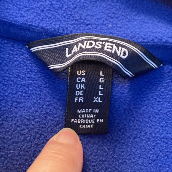 Men’s Lands End Full Zip Fleece, size L - Picture 2 of 5